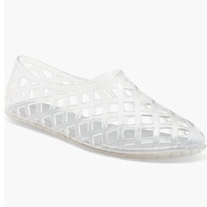 Jeffrey Campbell Jelz Slip on Clear Lattice Jelly Slip-On Flats - Women